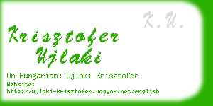 krisztofer ujlaki business card